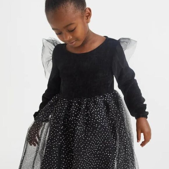 H and M Chenille and Tulle Dress, Size 7–8 - Picture 2 of 4